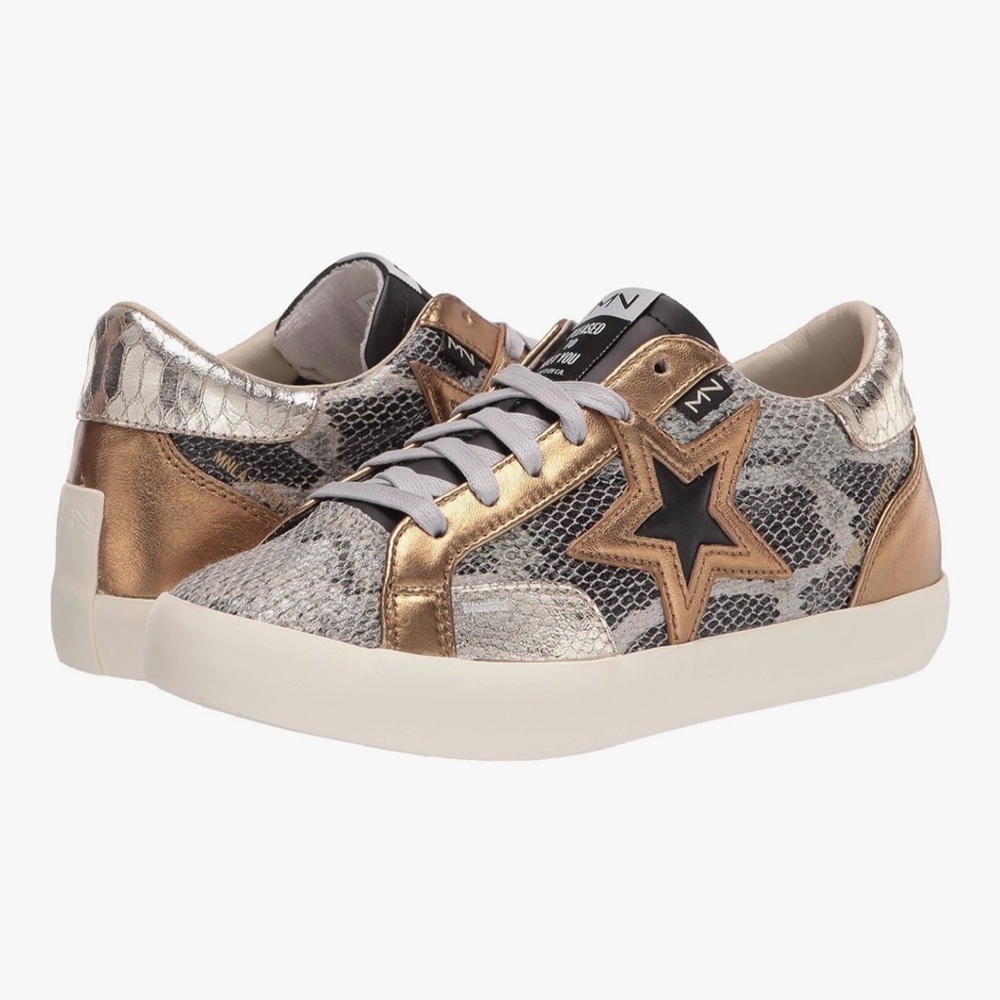 New Mark Nason Silver Gold Metallic Star Snakeskin Stellar Winnie Sneakers 6 7🐍